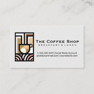 Moderne Kaffeetrink-Grafiken Café Visitenkarte