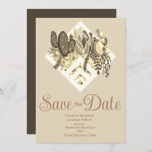 Moderne Kakteen & Succulents Wedding Save The Date