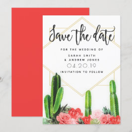 Moderne Kakteen, Sukkulente und Blumenkakteen Save The Date