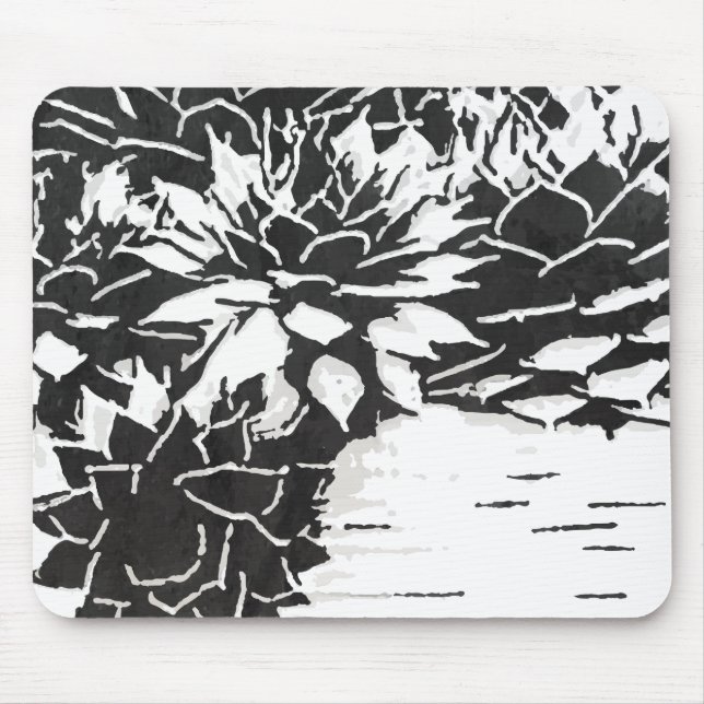 Moderne Kaktus-Pflanze Mousepad (Vorne)