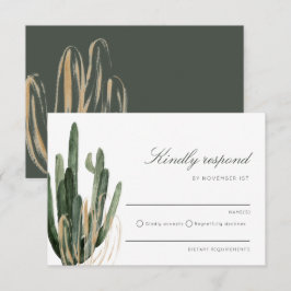 Moderne Kaktus Wedding Kindly Respond RSVP Karte