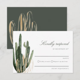 Moderne Kaktus Wedding Kindly Respond RSVP Karte