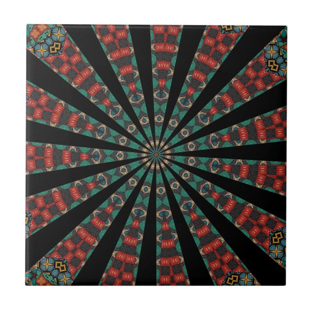 Moderne Kaleidoskop-Keramik Fliese (Vorderseite)