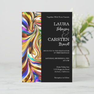 Moderne kaleidoskopische Hochzeitseinladung Einladung