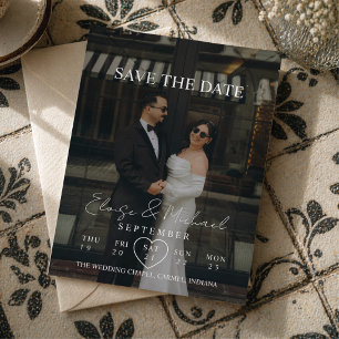 Moderne Kalender-Style-Foto-Save-the-Date-Karte Einladung