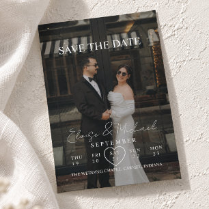 Moderne Kalender-Style-Foto-Save-the-Date-Karte Einladung