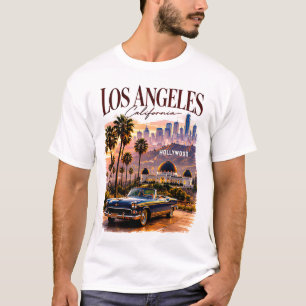 🤎 Moderne Kalifornische Skyline in Los Angeles St T-Shirt