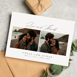 Moderne Kalligrafie 2 Foto Hochzeit Dankeskarte