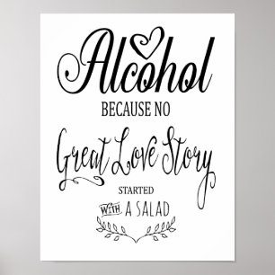 Moderne Kalligrafie Alkoholausschilderung Poster