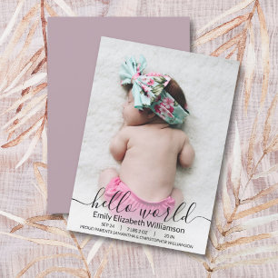 Moderne Kalligrafie - Ankündigung des New Baby Fot