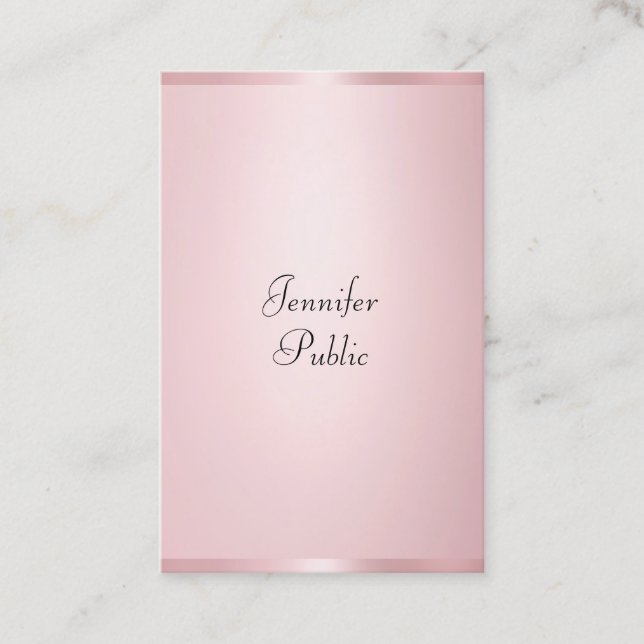 Moderne Kalligrafie Beruflich Elegante Rose Gold Visitenkarte (Vorderseite)