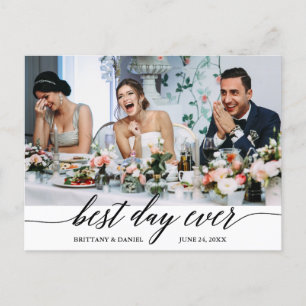 Moderne Kalligrafie Bester Tag überhaupt Hochzeit Postkarte