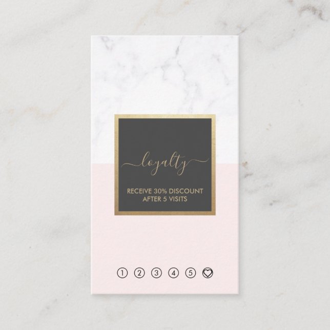 Moderne Kalligrafie Blush & Gray Loyalty Vertical Visitenkarte (Vorderseite)