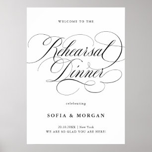 Moderne Kalligrafie Chic Probe Dinner Willkommen Poster