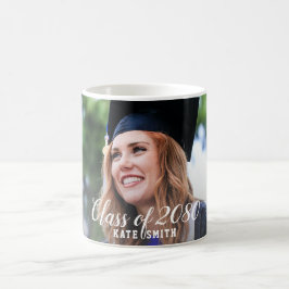 Moderne Kalligrafie Custom Foto Einfaches Abschlus Kaffeetasse