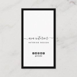 Moderne Kalligrafie-Designer B&W Social Vertical Visitenkarte