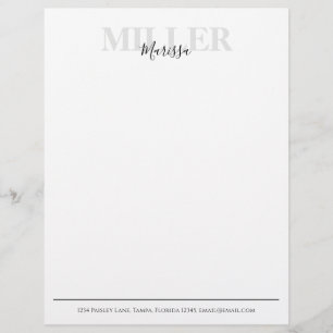 Moderne Kalligrafie Einfache Vorlage für Monogramm Briefbogen