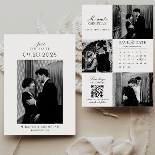 Moderne Kalligrafie Eleganter Kalender Foto-Hochze Save The Date