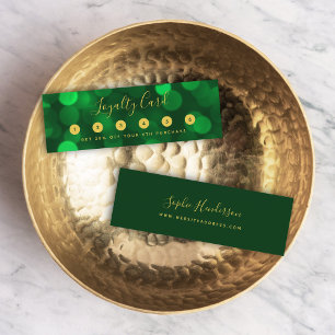 Moderne Kalligrafie Emerald Green Bokeh Lights Treuekarte