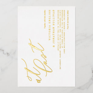 Moderne Kalligrafie Endlich Hochzeit Folieneinladung