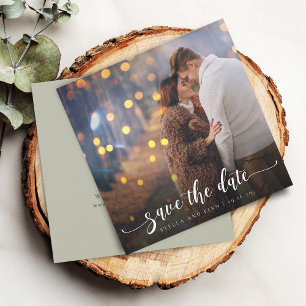 Moderne Kalligrafie Foto-Hochzeit Save The Date