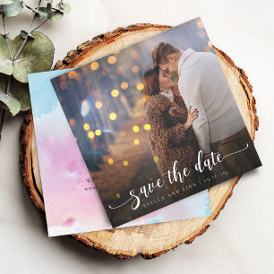 Moderne Kalligrafie Foto-Hochzeit Save The Date