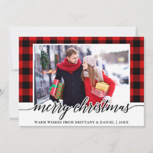 Moderne Kalligrafie Foto Rot Kariert Weihnachten