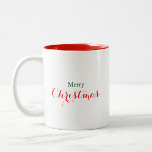 Moderne Kalligrafie Frohe Weihnachten  Zweifarbige Tasse