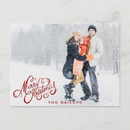 Moderne Kalligrafie Frohe Weihnachtsfeiertage Foto Feiertagspostkarte