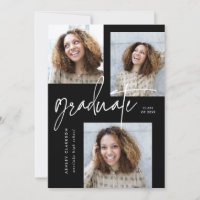 Moderne Kalligrafie-Fünf-Foto-Graduierungspartei