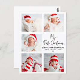 Moderne Kalligrafie Fünf Foto Meine ersten Weihnac Postkarte