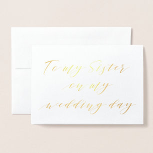 Moderne Kalligrafie für meine Schwester an meinem  Folienkarte