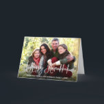 Moderne Kalligrafie Happy Hanukkah Foto Fold Feiertagskarte<br><div class="desc">Moderne Fun Calligraphy Script Happy Hanukkkah Familie Foto Faltes Grußkarte</div>