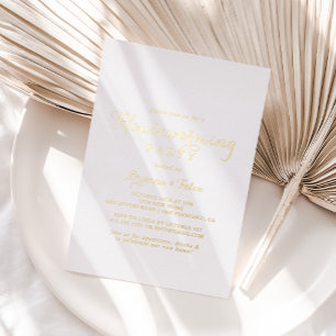 Moderne Kalligrafie-Haus-Einweihungsparty Gold Folieneinladung