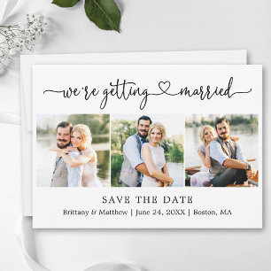 Moderne Kalligrafie Herz 3 Fotos Heirat Save The Date