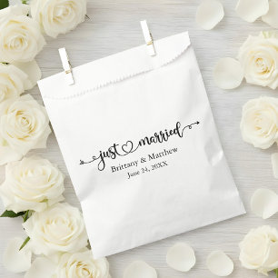 Moderne Kalligrafie Herz Frisch Vermählt Hochzeit Geschenktütchen