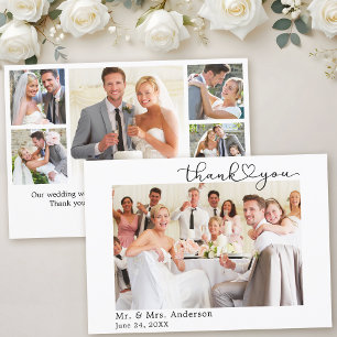 Moderne Kalligrafie Herzschrift 6 Fotos Hochzeit Dankeskarte