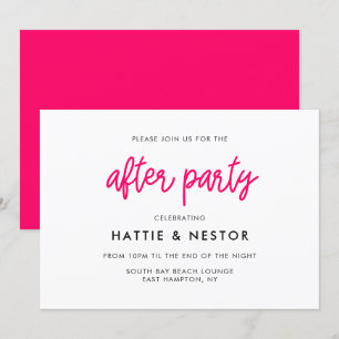Moderne Kalligrafie-Hochzeit After Party Einladung
