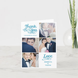 Moderne Kalligrafie Hochzeit Danke Karte Türkis