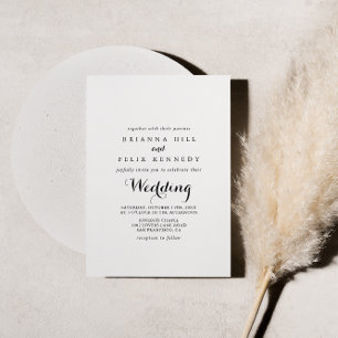 Moderne Kalligrafie Hochzeit Gold Folieneinladung
