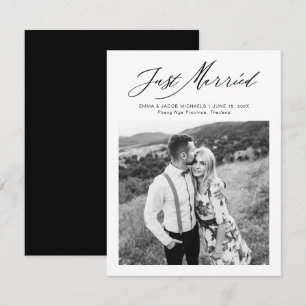 Moderne Kalligrafie Hochzeit "Just Married" Flitte