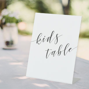 Moderne Kalligrafie Hochzeit Kinder Tisch Sockelschild