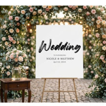 Moderne Kalligrafie-Hochzeitsempfangsschild