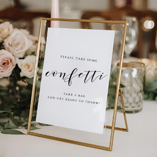 Moderne Kalligrafie-Hochzeitskonfetti-Abschiedssch Poster