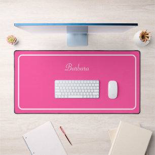 Moderne Kalligrafie in Schriftart auf Neonpink Schreibtischunterlage