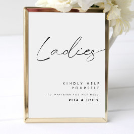 Moderne Kalligrafie Ladys Badezimmer Hochzeitszeic Sockelschild