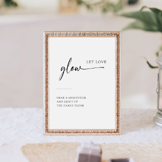Moderne Kalligrafie Lasse Liebe glühen Hochzeitssi Sockelschild