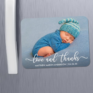 Moderne Kalligrafie Liebe und Dank Baby Magnet