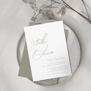 Moderne Kalligrafie-Namen QR-Code Hochzeit Einladung