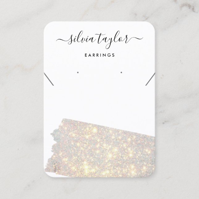 Moderne Kalligrafie Necklace Earring Gold Visitenkarte (Vorderseite)